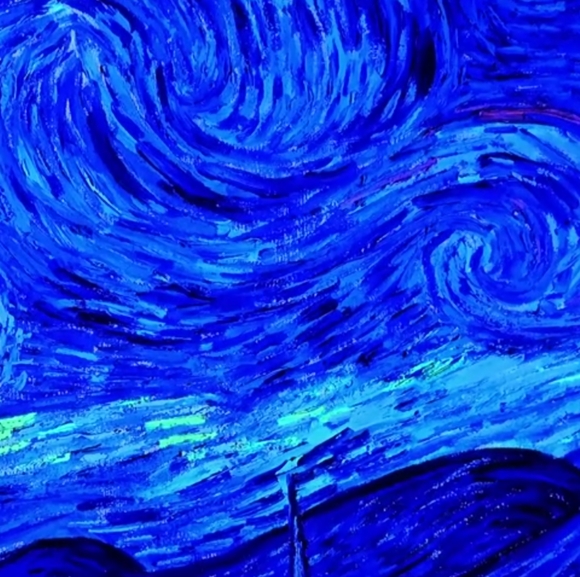 XL Black Light Starry Night Vincent Van Gogh Big Wall Tapestry Blacklight New - Picture 8 of 11